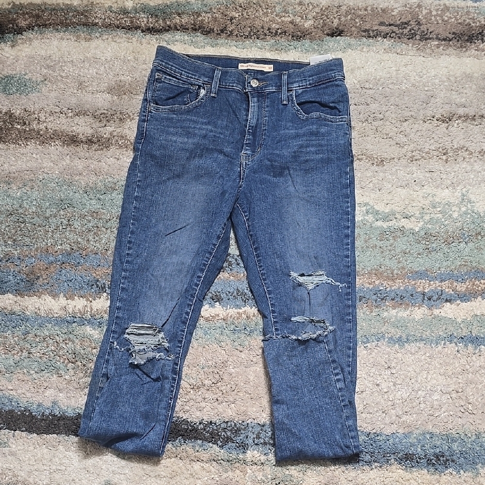 Women's Blue Distressed Jeans